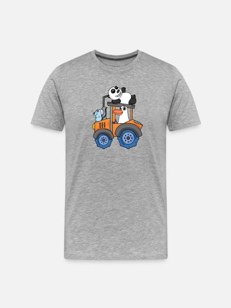 Tractor Tractor Cute Animals - Men's Premium Organic T-Shirt - heather grey