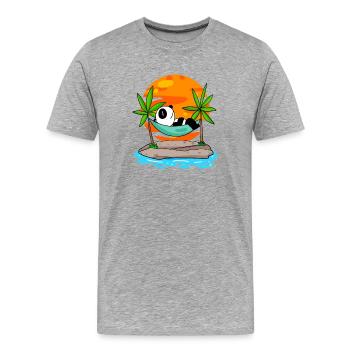 Panda sur la plage - T-shirt bio Premium Homme - gris chiné - Devant - Damien (186cm)