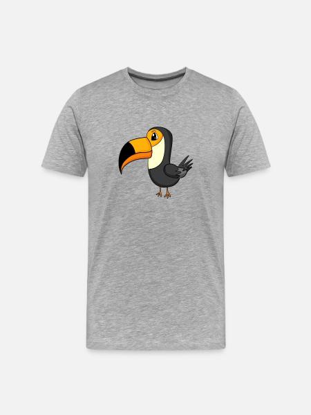 Toucans Bird Birds Motif - Men's Premium Organic T-Shirt - heather grey