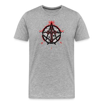Gothic symbolism in mosaic of stars - Men's Premium Organic T-Shirt - heather grey - Front - Damien (186cm)