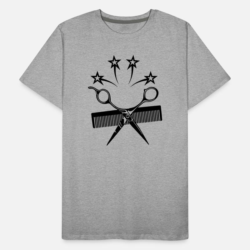 Star ciseaux peigne coiffeur T-shirt bio Premium Homme