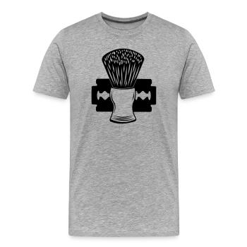 Razor and shaving brush - Men's Premium Organic T-Shirt - heather grey - Front - Damien (186cm)