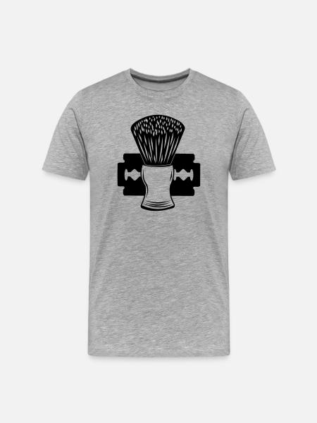 Razor and shaving brush - Men's Premium Organic T-Shirt - heather grey