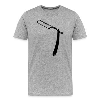 Razor open transparent shadow image - Men's Premium Organic T-Shirt - heather grey - Front - Damien (186cm)