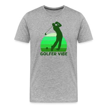 Golf, Golfer, Golfer Vibe - Men's Premium Organic T-Shirt - heather grey - Front - Damien (186cm)