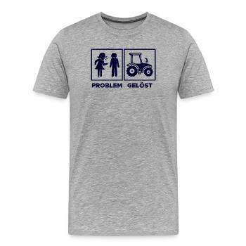 Kraftfahrzeug Landmaschinen Traktor Statement - Männer Premium Bio T-Shirt - Grau meliert - Vorne - Damien (186cm)