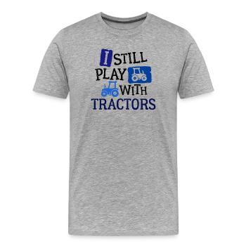 Véhicule Machines agricoles Tracteur Déclaration Tracteur - T-shirt bio Premium Homme - gris chiné - Devant - Damien (186cm)
