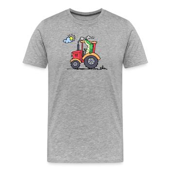 Tracteur Véhicule à moteur Machines agricoles Agriculture - T-shirt bio Premium Homme - gris chiné - Devant - Damien (186cm)