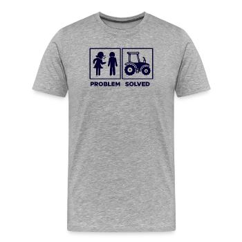 Traktor Statement Landwirt Nutzfahrzeug Biobauer - Männer Premium Bio T-Shirt - Grau meliert - Vorne - Damien (186cm)