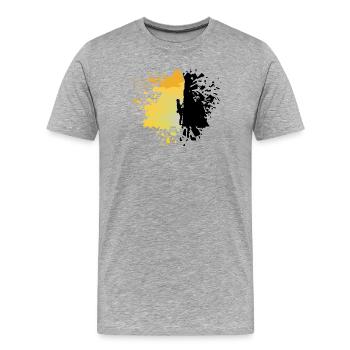 Flucht zum Brilliant Summit - Männer Premium Bio T-Shirt - Grau meliert - Vorne - Damien (186cm)
