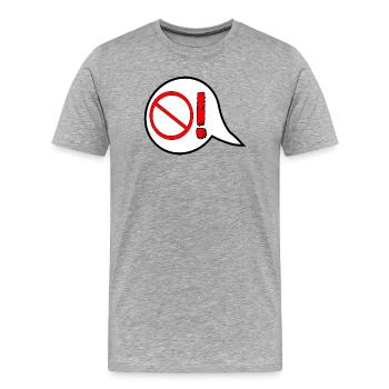 PANNEAUX D’INTERDICTION DE CIRCULATION - ESCALADE COLÈRE DICTONS - T-shirt bio Premium Homme - gris chiné - Devant - Damien (186cm)