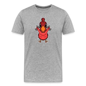 Poulet Dumbbell Training Entraînement en force Fitness - T-shirt bio Premium Homme - gris chiné - Devant - Damien (186cm)