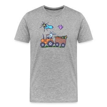 Tractor Farmer Field Vehicle Agricultural Machinery - Men's Premium Organic T-Shirt - heather grey - Front - Damien (186cm)