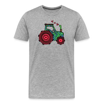 Véhicule Coeur Tracteur Véhicule utilitaire Véhicule à moteur - T-shirt bio Premium Homme - gris chiné - Devant - Damien (186cm)
