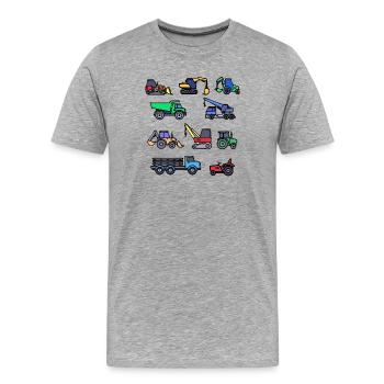 Machines agricoles Véhicule à moteur Tracteur Véhicule utilitaire - T-shirt bio Premium Homme - gris chiné - Devant - Damien (186cm)