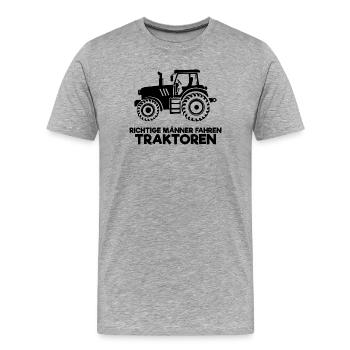 Traktor Statement Nutzfahrzeug Fahrzeug Biobauer - Männer Premium Bio T-Shirt - Grau meliert - Vorne - Damien (186cm)
