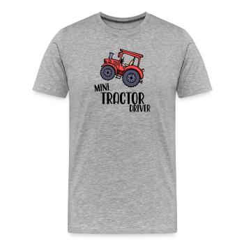 Machines agricoles Jeune agriculteur Déclaration de véhicule Tracteur - T-shirt bio Premium Homme - gris chiné - Devant - Damien (186cm)