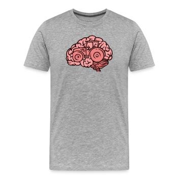 Machines agricoles Véhicule agricole Tracteur Véhicule à moteur - T-shirt bio Premium Homme - gris chiné - Devant - Damien (186cm)
