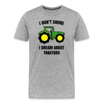 Déclaration de tracteur agricole Machines agricoles Agriculture Agriculture - T-shirt bio Premium Homme - gris chiné - Devant - Damien (186cm)