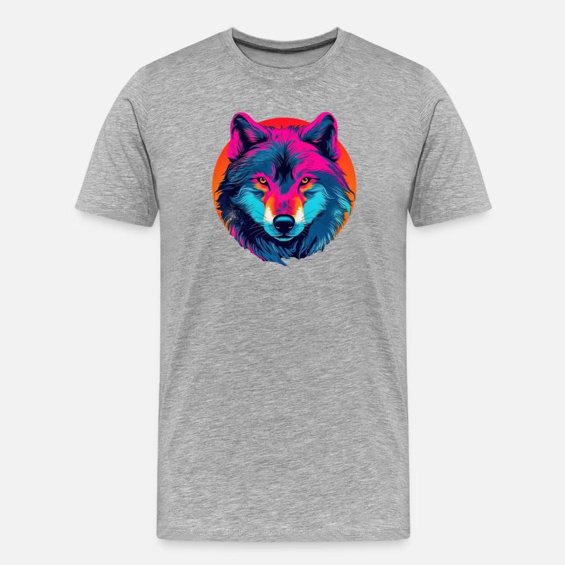 Lady Wolf 2026 - Männer Premium Bio T-Shirt - Grau meliert