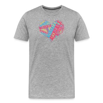 T-shirt Sicilia T-shirt Acireale nuage de mots - T-shirt bio Premium Homme - gris chiné - Devant - Damien (186cm)
