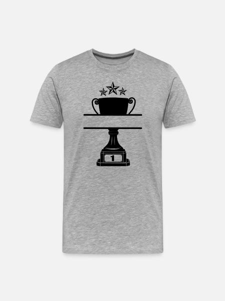 Becher mit Namensausschnitt - Männer Premium Bio T-Shirt - Grau meliert