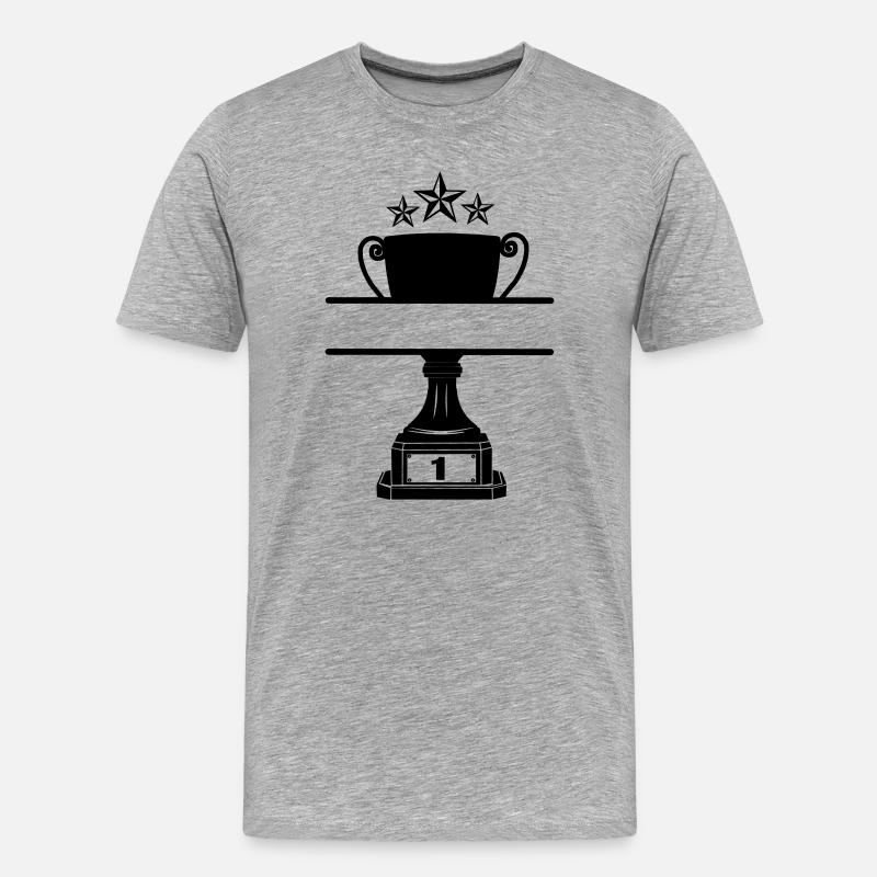 Becher mit Namensausschnitt - Männer Premium Bio T-Shirt - Grau meliert