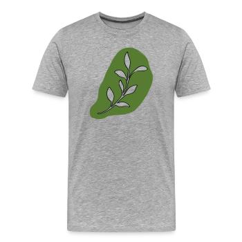 Feuilles - T-shirt bio Premium Homme - gris chiné - Devant - Damien (186cm)
