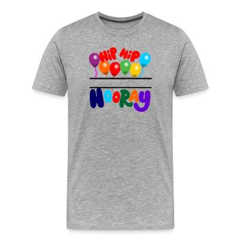 Hip hip hurrah party - Men's Premium Organic T-Shirt - heather grey - Front - Damien (186cm)