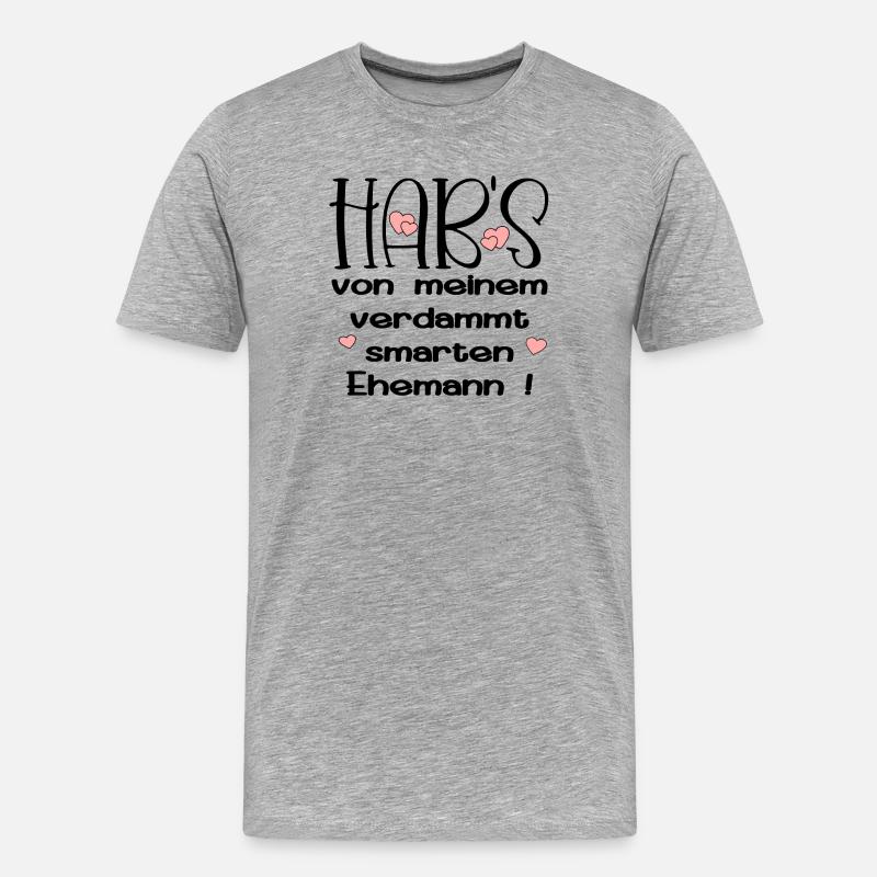 EHEPARTNER SPRÜCHE - SMARTER EHEMANN - HUMOR - Männer Premium Bio T-Shirt - Grau meliert