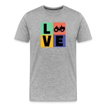 Traktor Spruch Landwirtschaft Schlepper Biobauer - Männer Premium Bio T-Shirt - Grau meliert - Vorne - Damien (186cm)