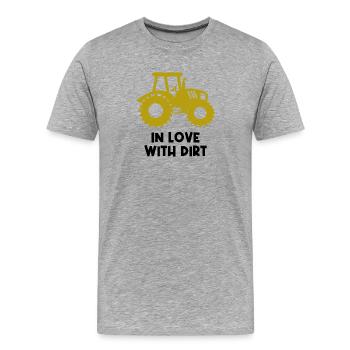 Farmer Statement Farm Tractor Commercial Vehicle - Men's Premium Organic T-Shirt - heather grey - Front - Damien (186cm)