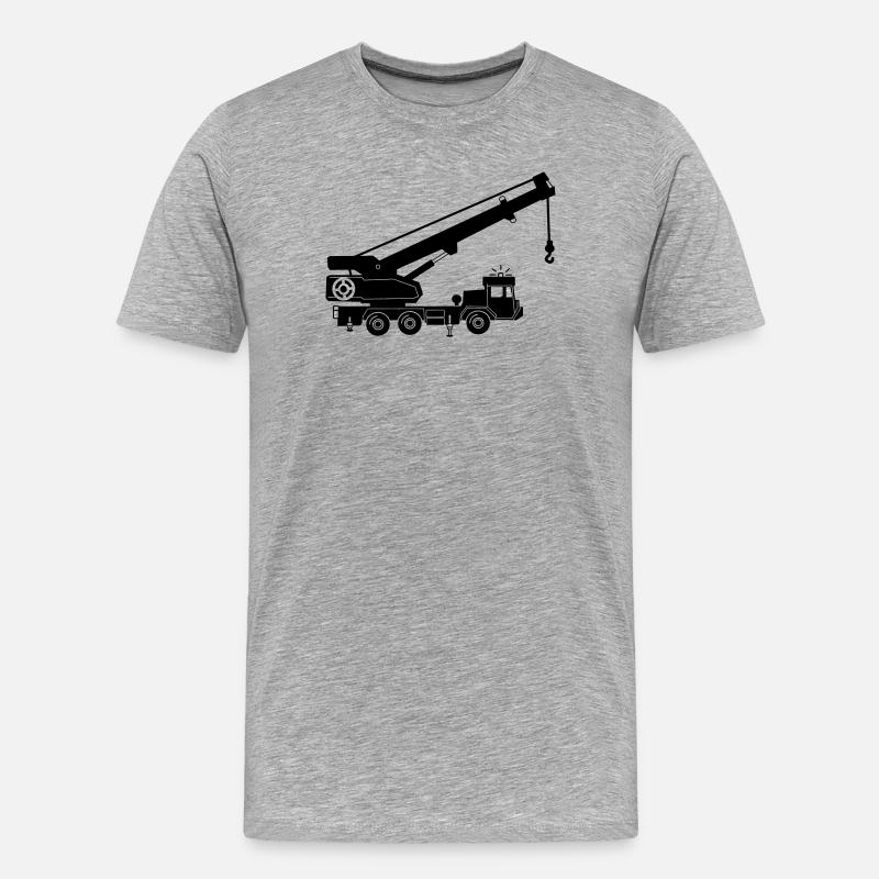 Kranwagen oder Abschleppwagen - Männer Premium Bio T-Shirt - Grau meliert