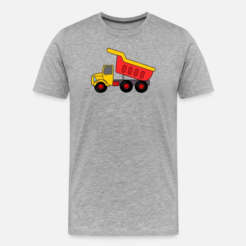 Keepauto Sand, rot gelb - Männer Premium Bio T-Shirt - Grau meliert
