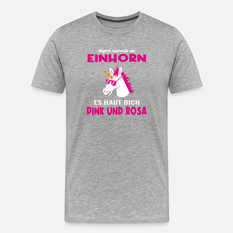 Einhorn ärgern lustiger Spruch Geschenkidee - Männer Premium Bio T-Shirt - Grau meliert