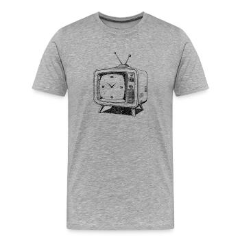 Screentime - Retro TV - Men's Premium Organic T-Shirt - heather grey - Front - Damien (186cm)