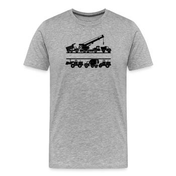 Routes et voitures de construction avec plaque signalétique - T-shirt bio Premium Homme - gris chiné - Devant - Damien (186cm)