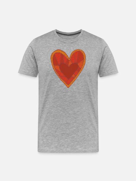 Mosaic Heart - Men's Premium Organic T-Shirt - heather grey