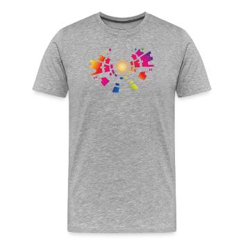 Colorful sun symbol for the festival summer - Men's Premium Organic T-Shirt - heather grey - Front - Damien (186cm)