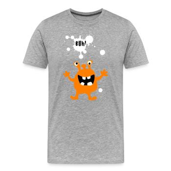 Monster Buh Zombie Comic Kreatur Kinder Halloween - Männer Premium Bio T-Shirt - Grau meliert - Vorne - Damien (186cm)