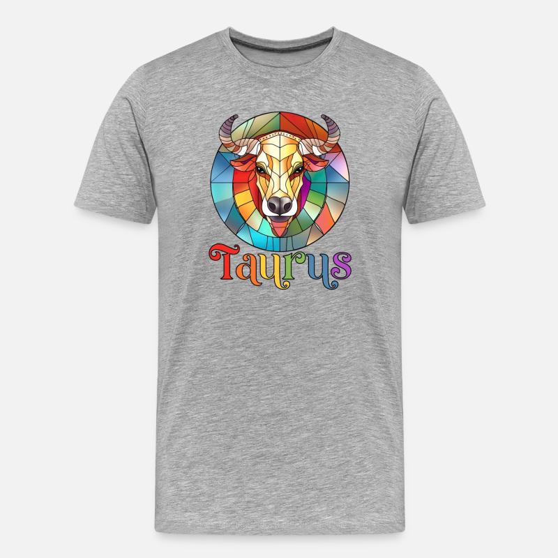 Stier, Sternzeichen, Horoskop - Männer Premium Bio T-Shirt - Grau meliert