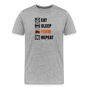 Traktor Statement Feld Nutzfahrzeug Landwirt - Männer Premium Bio T-Shirt - Grau meliert - Vorne - Damien (186cm)