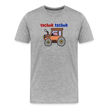 Landleben Spruch Bauer Feld Traktor Landmaschinen - Männer Premium Bio T-Shirt - Grau meliert - Vorne - Damien (186cm)
