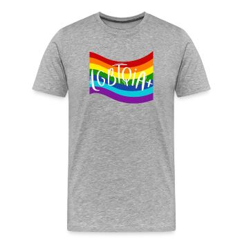 LGBTQIA+ Rainbow Pride Design - Men's Premium Organic T-Shirt - heather grey - Front - Damien (186cm)