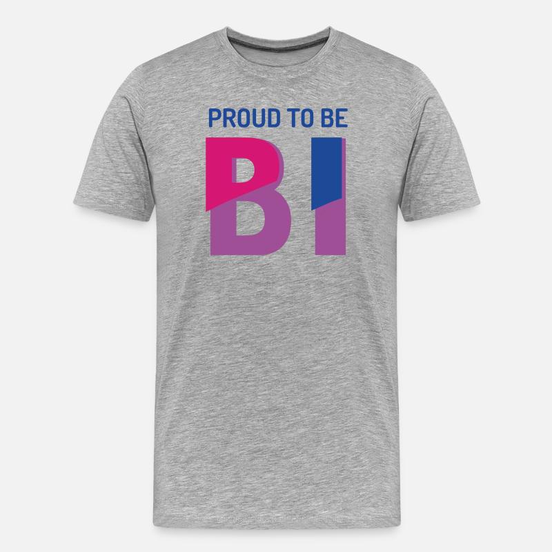 Stolz darauf, bisexuell zu sein - Männer Premium Bio T-Shirt - Grau meliert