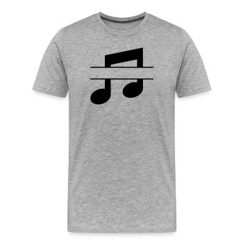 Textbanner für Musiknoten - Männer Premium Bio T-Shirt - Grau meliert - Vorne - Damien (186cm)