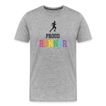 Stolze LGBT-Läuferin - Männer Premium Bio T-Shirt - Grau meliert - Vorne - Damien (186cm)