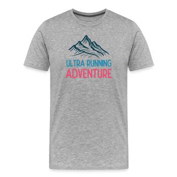 Ultra Running Advrenture - Männer Premium Bio T-Shirt - Grau meliert - Vorne - Damien (186cm)