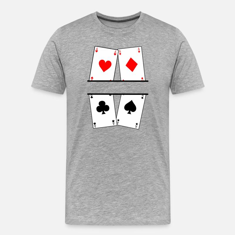 Textbanner mit vier Assen - Männer Premium Bio T-Shirt - Grau meliert