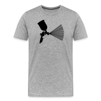 Sprühfarbe mit Strahl - Männer Premium Bio T-Shirt - Grau meliert - Vorne - Damien (186cm)
